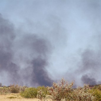 Skirting one of the many fires - Kidson Track