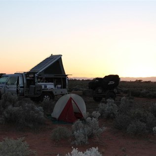 Bluebush camp north of Port Augusta with Gregs Hilton in foregrounds