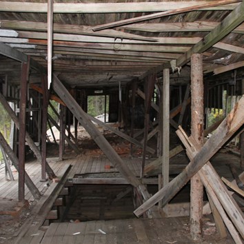 Inside the old steamer wreck.