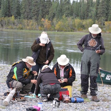 Right, if the bear comes in from the left...Al you play wounded wood duck!  Harry High Pants, you hit it with your sat phone!