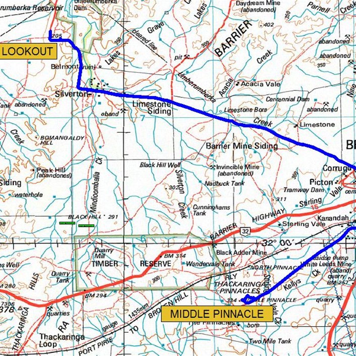 Map of Mad Max 2 locations
