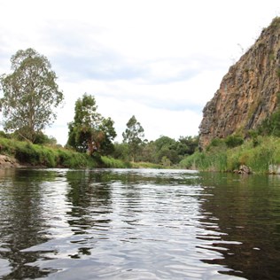 Bluff Reserve swimming hole on the Buchan River
