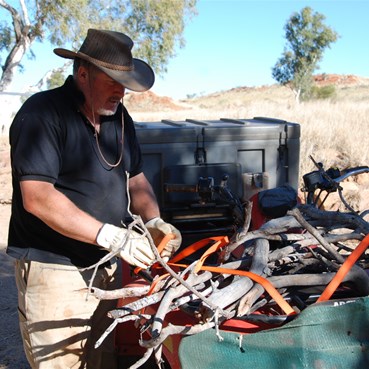 Doing the chores - bringing in firewood