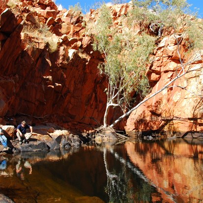 Jaydub and I immersing ourselves in the serenity of the gorge end pool