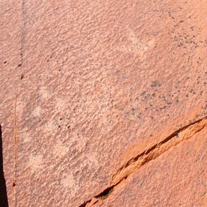 Rock art - Emu eggs and track