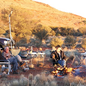 Settling in around the fire