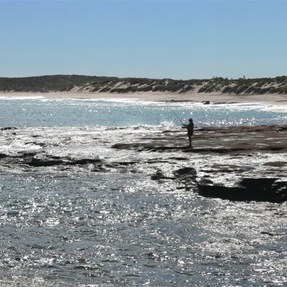Kalbarri beach scene - no, it's not John fishing