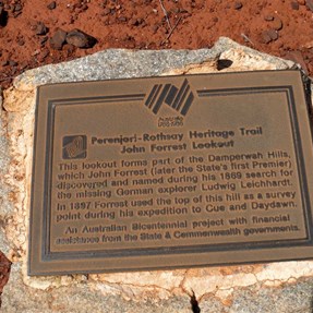 Plaque at John Forrest Lookout