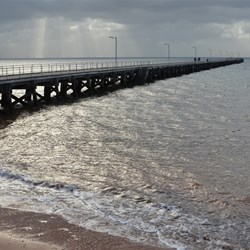 The sun trying to brake through the clouds at Ardrossan