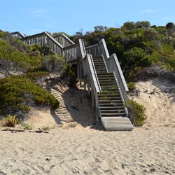 The steps down to the beach