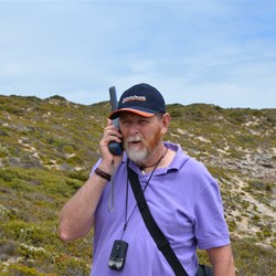 Time to make our phone call from high on the cliff top walk
