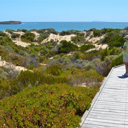 The boardwalk to Pondalowie Surf Break Beach