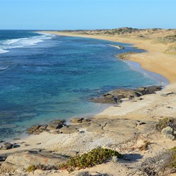 Set up to watch the sun go down over Browns Beach