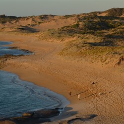 The setting sun brought out more fishermen to the beach