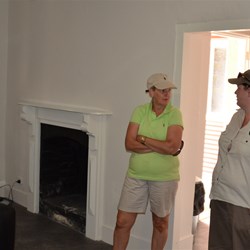 Kate showing us through one of the Cottages at Inneston