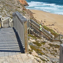 Steps leading down to Ethel Beach