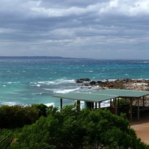 Whitecaps whipped up by the wind, Cheyne Inlet