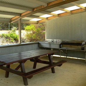 Picnic shelter at Stokes Inlet.