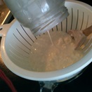 Straining the kefir curds & whey