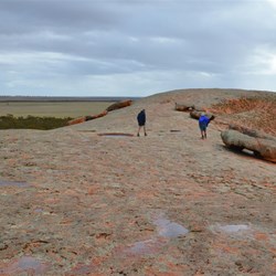 walking over the top of the rock