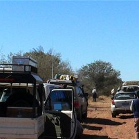 Plent Highway - airing down at the end of the bitumen