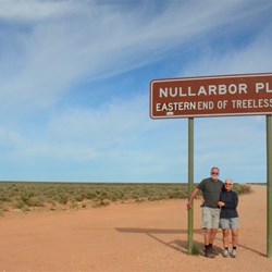 John and I at the Nullarbor Plain sign