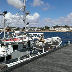view looking back to the town from the jetty