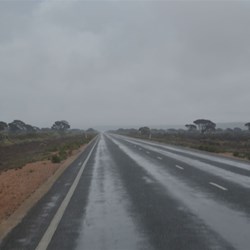 wet road near Madura