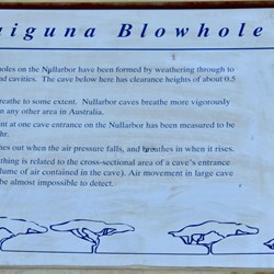 Information board at Caiguna blowhole