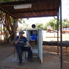 Scotty using the phone at Drysdale