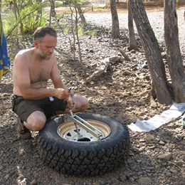 Scotty fixing the Cooper 