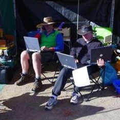 Working on the Laptops