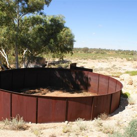 The disued tank at Lambina Soak on the Alberga River