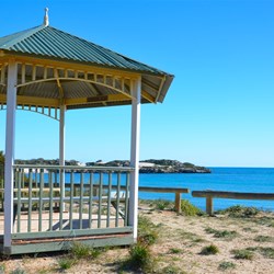 gazebo memorial and water