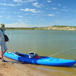 setting off to fish in the river