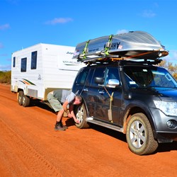 stopped to drop tyre pressure