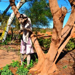 sculpture near roadhouse