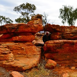 huge rocks, wet so colours intensified.