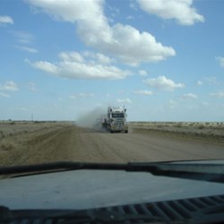 Following a road of fine and dusty grey-brown clay from the floor of the ancient Eromanga Sea