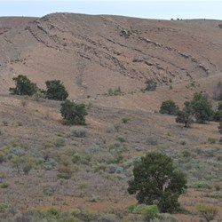 The unusual shapes on the rock formation