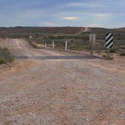 Brachina Gorge Road with some very dark rain clouds