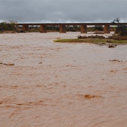 These were the floodwater that stopped us from heading south to Hawker