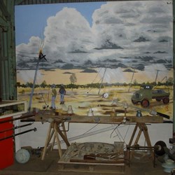 Mural representing the past in supplying power to Longreach