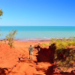 rough 4WD track to unload the boat