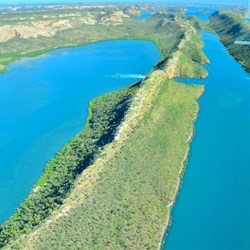 aerial view of range and water