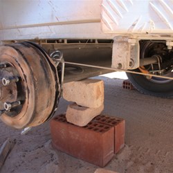 Justin's trailer with broken suspension