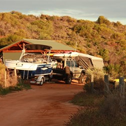 Our camp below the hill