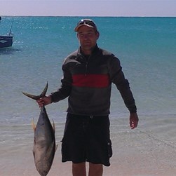 Justin with his tuna