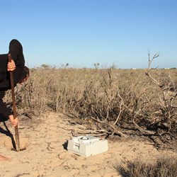 Burying the toilet waste