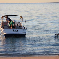 Setting up for a beach start